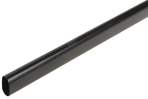 Oval Closet Rod with End Supports (MATTE BLACK - 48 inch)