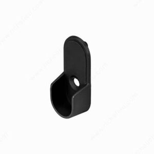 Oval Closet Rod with End Supports (MATTE BLACK - 48 inch)