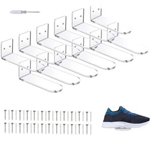 clear acrylic floating shelves for wall mount,shoe shelves,floating sneaker display,show shelf,wall shoe rack,floating shoe display shelf,shoe organizer holder(12 pcs)