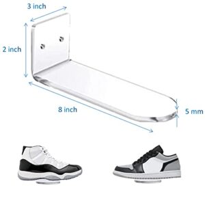 Clear Acrylic Floating Shelves for Wall Mount,Shoe Shelves,Floating Sneaker Display,Show Shelf,Wall Shoe Rack,Floating Shoe Display Shelf,Shoe Organizer Holder(12 pcs)