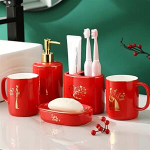 CZDYUF Toothbrush Set Couple Home Bathroom Mouthwash Cup Newly Married Bathroom Wash Set Ceramic