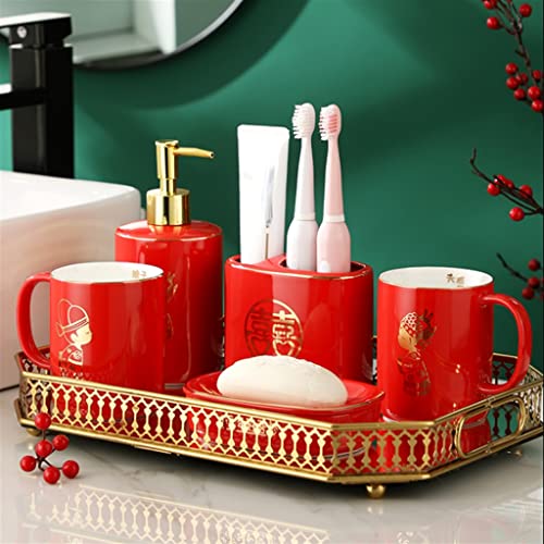 CZDYUF Toothbrush Set Couple Home Bathroom Mouthwash Cup Newly Married Bathroom Wash Set Ceramic