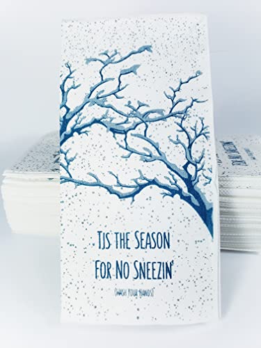 "Tis The Season For No Sneezin" - Fun Disposable Lightweight Guest Towels for use in Restroom, Bathroom Washroom or Kitchen