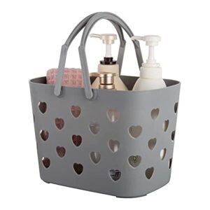 btseury storage basket,portable shower caddy tote plastic storage basket with handle box organizer bin for bathroom