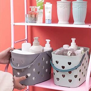 BTSEURY Storage Basket,Portable Shower Caddy Tote Plastic Storage Basket with Handle Box Organizer Bin for Bathroom