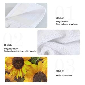 Sunflower Spring Kitchen Hand Towels 2 Pcs Rustic Wood Hanging Towel with Loop Ultra Soft Absorbent Tie Towel for Home Kitchen Bathroom Laundry Room 12x17 Inches