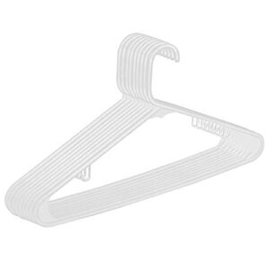 HomGarden Standard White Plastic Hangers, 100 Pack Plastic Tubular Clothes Hangers Adult Clothing Hangers