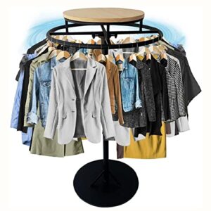 round rotating clothes rack center island floor standing clothes display rack children's clothing shelves for retail store, dressing room, easy to assemble (color : black, size : 70x120cm)