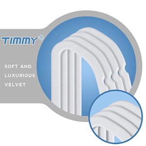 TIMMY Hangers Non-Slip Velvet Hangers - Suit Hangers (50-Pack) Ultra Thin Space Saving Coat Hanger and Heavy Duty Clothes Hangers Hold Up-to 10 Lbs-White/Silver