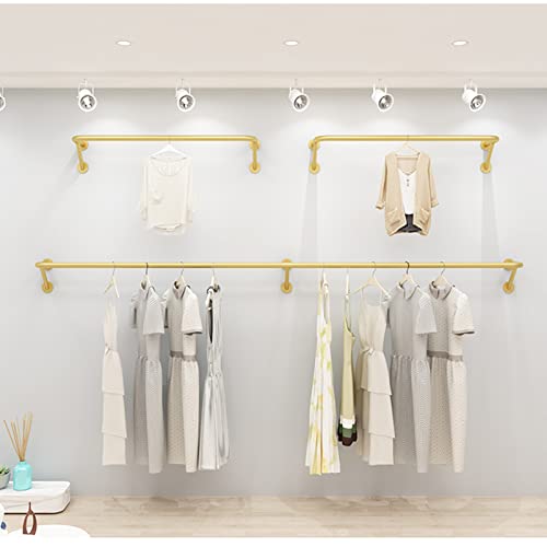 Wall-Mounted Clothing Garment Rack, Modern Simple Clothing Store Display Stand Garment Bar, Multi-purpose Hanging Rod Metal Pipe Clothes Rack, Closet Storage Clothes Organizer Towel Rack Clothes Rai