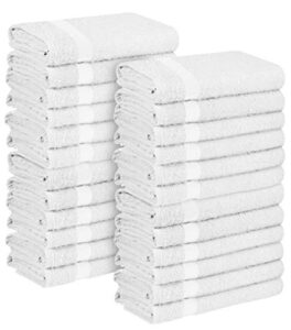 zoyer cotton salon towels - gym towel - hand towel - (24-pack, white) bleach proof -16 inches x 27 inches - ring spun-cotton, maximum softness and absorbency, easy care.