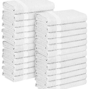 ZOYER Cotton Salon Towels - Gym Towel - Hand Towel - (24-Pack, White) Bleach Proof -16 inches x 27 inches - Ring Spun-Cotton, Maximum Softness and Absorbency, Easy Care.