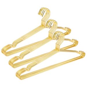 jetdio 17.7" strong metal wire hangers clothes hangers, coat hanger, standard suit hangers, ideal for everyday use, 30 pack, gold