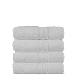 towel bazaar soft & absorbent premium cotton turkish towels (white, 4-piece washcloths)