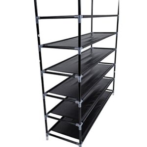 GREEF Classics 10-Tier 50-Pair Shoe Rack Organizer Sturdy Metal Storage Shelf for Bedroom, Closet, Entryway, Dorm Room, Non Woven Fabric (Black)