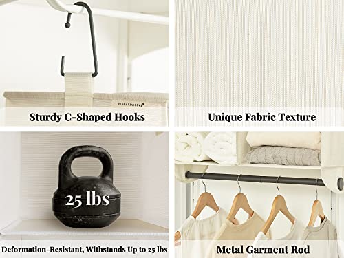 StorageWorks 4 Section Hanging Closet Organizer with Garment Rod, Adjustable Hanging Closet Organizers