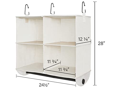 StorageWorks 4 Section Hanging Closet Organizer with Garment Rod, Adjustable Hanging Closet Organizers