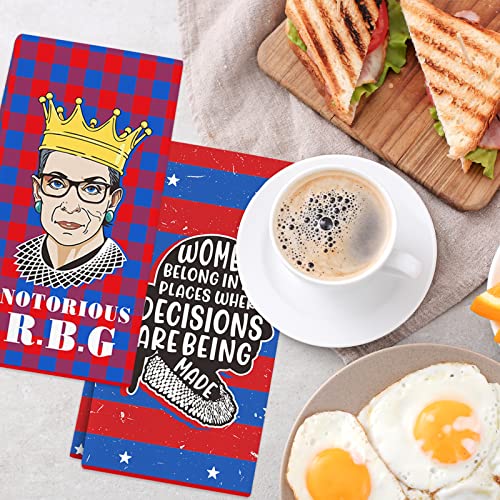 Cheroloven Notorious RBG Gifts for Women, 2 Pack Ruth Bader Ginsburg Hand Towels for Kitchen Bathroom Use, Feminist Birthday Housewarming Gifts for RBG Fans Lawyer Librarian