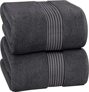 utopia towels - luxurious jumbo bath sheet 2 pack - 600 gsm 100% cotton highly absorbent and quick dry extra large bath towel - super soft hotel quality towel (35 x 70 inches, grey)