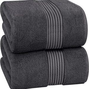 Utopia Towels - Luxurious Jumbo Bath Sheet 2 Pack - 600 GSM 100% Cotton Highly Absorbent and Quick Dry Extra Large Bath Towel - Super Soft Hotel Quality Towel (35 x 70 Inches, Grey)