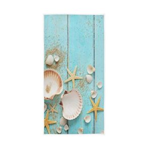 starfish hand towels summer seashell towel ocean face towel bath decor ultra soft towels for bathroom beach 30"x15"