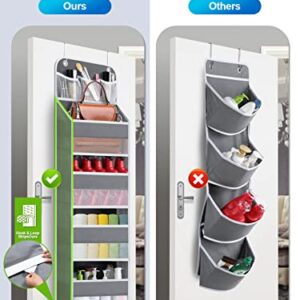 Wakaye 2 Pack 5-Shelf Over the Door Organizer - Hanging Storage Door Organizer with 4 Foldable Big Pocket Storage,Anti Tilt Closet Door Organizer for Pantry,Bathroom,Bedroom,Kitchen