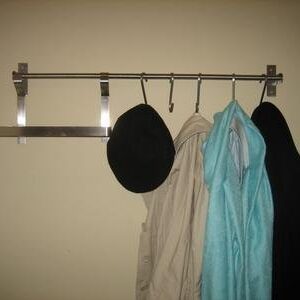 Premium stainless steel Grundtal Rail Towel Utility Rack 23.5 inch with 10 hooks