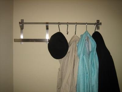 Premium stainless steel Grundtal Rail Towel Utility Rack 23.5 inch with 10 hooks