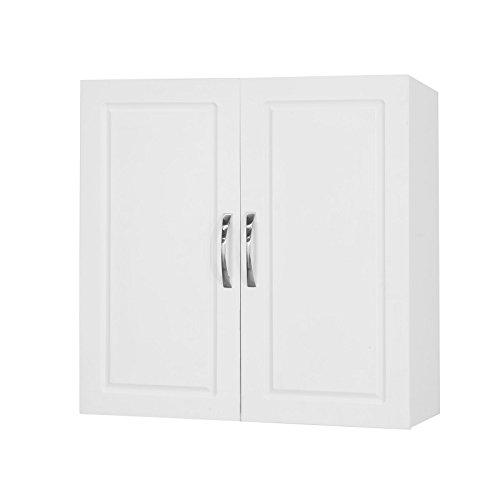 Haotian FRG231-W, White Kitchen Bathroom Wall Cabinet, Garage or Laundry Room Wall Storage Cabinet, White Stipple, Linen Tower Bath Cabinet, Cabinet with Shelf