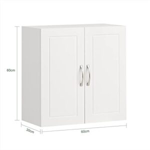 Haotian FRG231-W, White Kitchen Bathroom Wall Cabinet, Garage or Laundry Room Wall Storage Cabinet, White Stipple, Linen Tower Bath Cabinet, Cabinet with Shelf