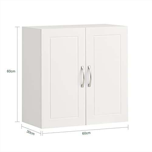 Haotian FRG231-W, White Kitchen Bathroom Wall Cabinet, Garage or Laundry Room Wall Storage Cabinet, White Stipple, Linen Tower Bath Cabinet, Cabinet with Shelf