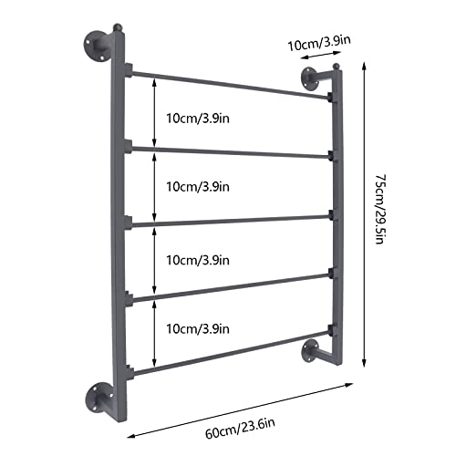 Wall Mount Scarf Display Stand, Metal Scarf Rack Stand Organizer Tie Organizer Hanger Holder for Clothing Store and Home 23.6 x 3.9 x 29.5 Inch, Gdrasuya10 (Black)