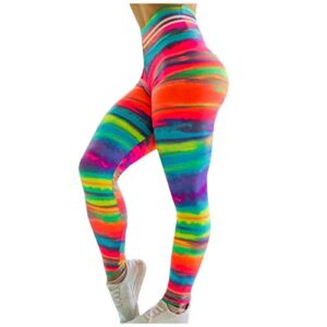 pgyong high waist yoga leggings for women tummy control butt-lifting skinny yoga pants striped tie dye stretchy sweatpants multicolor