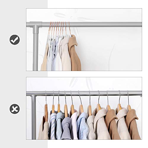 SONGMICS Velvet Hangers 50 Pack, Non Slip Hangers with Rose Gold Color Swivel Hook, Slim Hangers Space Saving, Velvet Hangers for Closet, Heavy Duty Velvet Hangers, White UCRF026W03