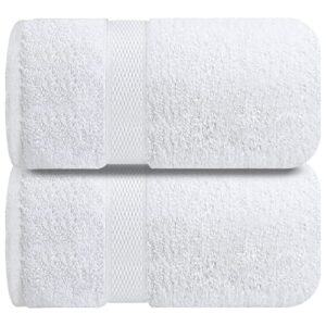 infinitee xclusives premium white bath sheets towels for adults – 2 pack extra large bath towels 35x70-100% soft cotton, absorbent oversized towels, hotel & spa quality towel