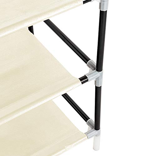 Tidyard Shoe Rack with Dustproof Cover, Closet Shoe Storage Cabinet Organizer, Free Standing Shoe Rack for Entryway, Bedroom, Apartment, 8-Tier/ 10-Tier Gray White Brown