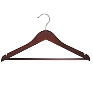 nahanco 20317wbhu wooden suit hangers - line - 17" low gloss mahogany - home use (pack of 25)