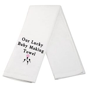 infertility gift sex towel our lucky baby making towel good luck towel bathroom bedroom towel (baby making towel)
