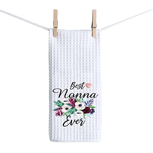 TSOTMO Best Nonna Ever Kitchen Towel Gift Grandma Gift from Grandchild Nonna Kitchen Towel (Nonna Towel)