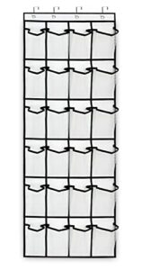 venls over the door hanging shoe organizer with 24 large mesh pockets - shoes holder/white