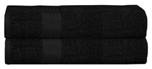 glamburg premium cotton oversized 2 pack bath sheet 35x70-100% pure cotton - ideal for everyday use - ultra soft & highly absorbent - machine washable - black