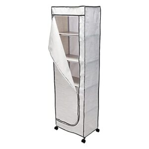 organize it all 5 tier portable wardrobe storage closet tower | dimensions: 20" x 12" x 65" | 5 tier | space saving | durable | closet accessories | grey