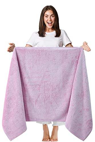 TEXTILOM 100% Turkish Cotton Oversized Luxury Bath Sheets, Jumbo & Extra Large Bath Towels Sheet for Bathroom and Shower with Maximum Softness & Absorbent (40 x 80 inches)- Lilac