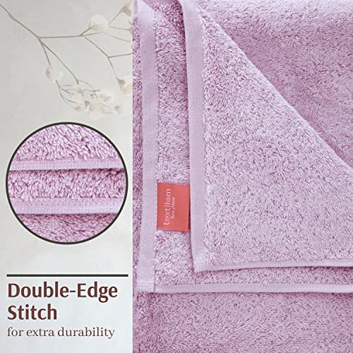 TEXTILOM 100% Turkish Cotton Oversized Luxury Bath Sheets, Jumbo & Extra Large Bath Towels Sheet for Bathroom and Shower with Maximum Softness & Absorbent (40 x 80 inches)- Lilac