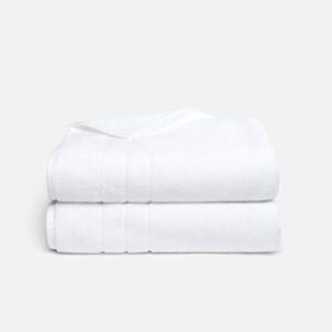 brooklinen towel, cotton bath sheets, super plush, white, set of 2