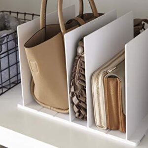 YAMAZAKI home 4956 Purse Organizer/Bag Divider for Closet Shelf, One Size, White