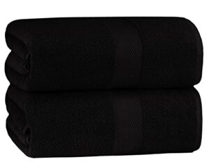 cotton craft hotel spa luxury bath sheet - 2 pack - oversized extra large 40 x 80 - heavyweight 700 gsm 2 ply ringspun cotton - soft absorbent everyday use home bath easy care towel set - black