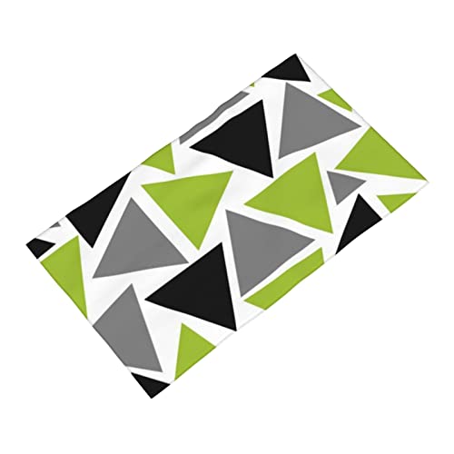 ABJUUI Bath Hand Towel,Triangles Lime Green Gray Black Highly Absorbent Soft Polyester Microfiber Face Towel Dish Towel Kitchen Hand Towel Gym Yoga Towel 16x28inch