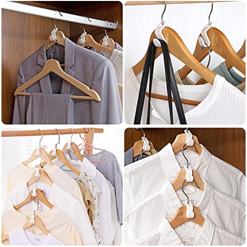 100Pcs Clothes Hanger Connector Hooks, Super Space Saving for Closet Heavy Duty Cascading Hanger Extender Hooks Plastic Closet Hanger Organizer (White & Black)