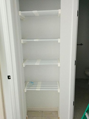 EZ Shelf - DIY Expandable Linen Closet Kit - Four 28"-48" Expandable Shelves - White